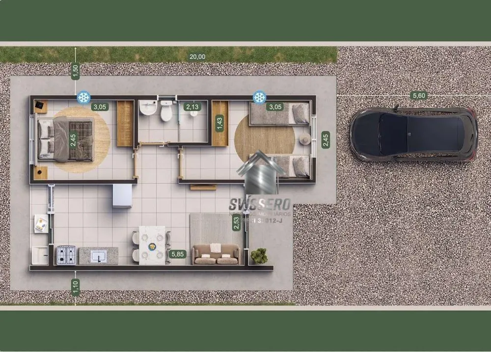 Casa, 2 quartos, 44 m² - Foto 3