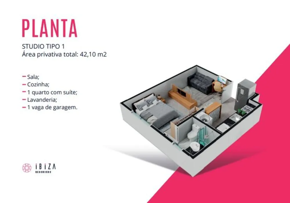 Kitnet-Studio, 42 m² - Foto 2