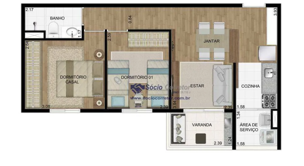 Apartamento, 2 quartos, 48 m² - Foto 18