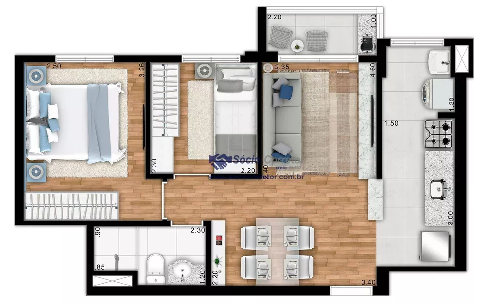 Apartamento, 2 quartos, 45 m² - Foto 13