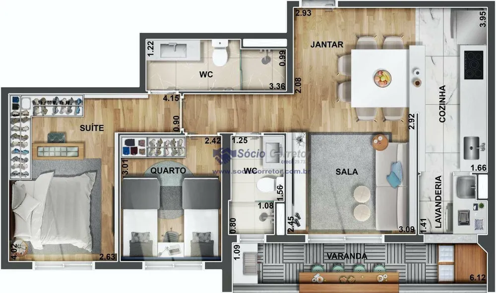 Apartamento, 2 quartos, 69 m² - Foto 10