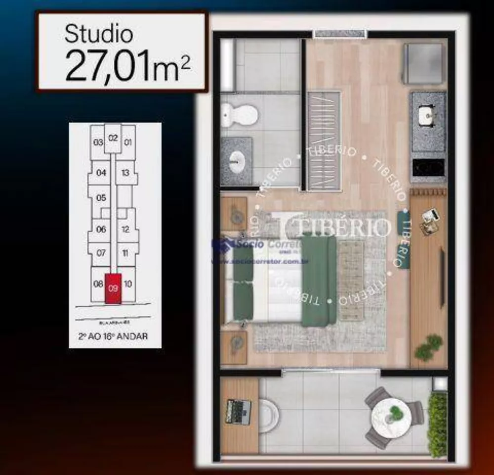 Kitnet e Studio à venda com 1 quarto, 26m² - Foto 4