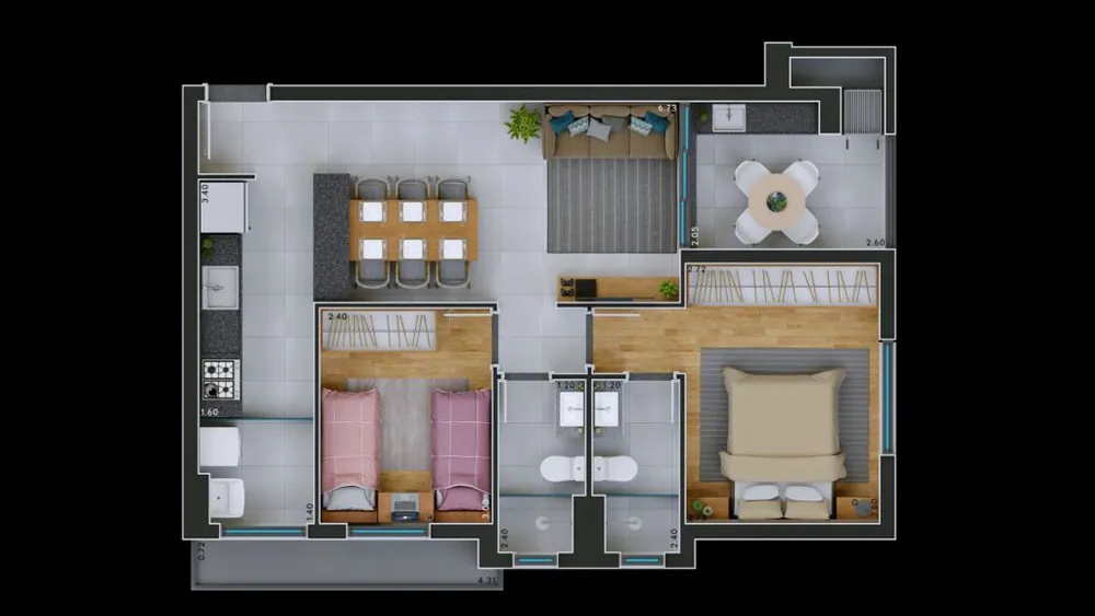 Apartamento, 3 quartos, 74 m² - Foto 17