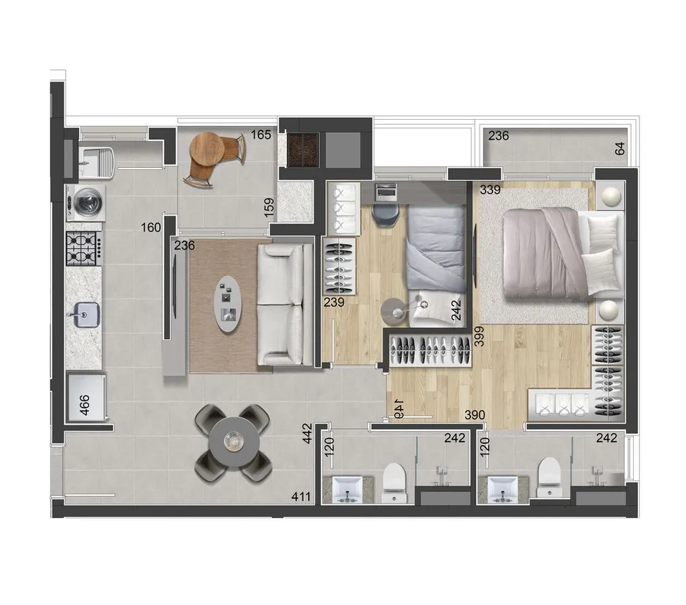 Apartamento, 2 quartos, 58 m² - Foto 14