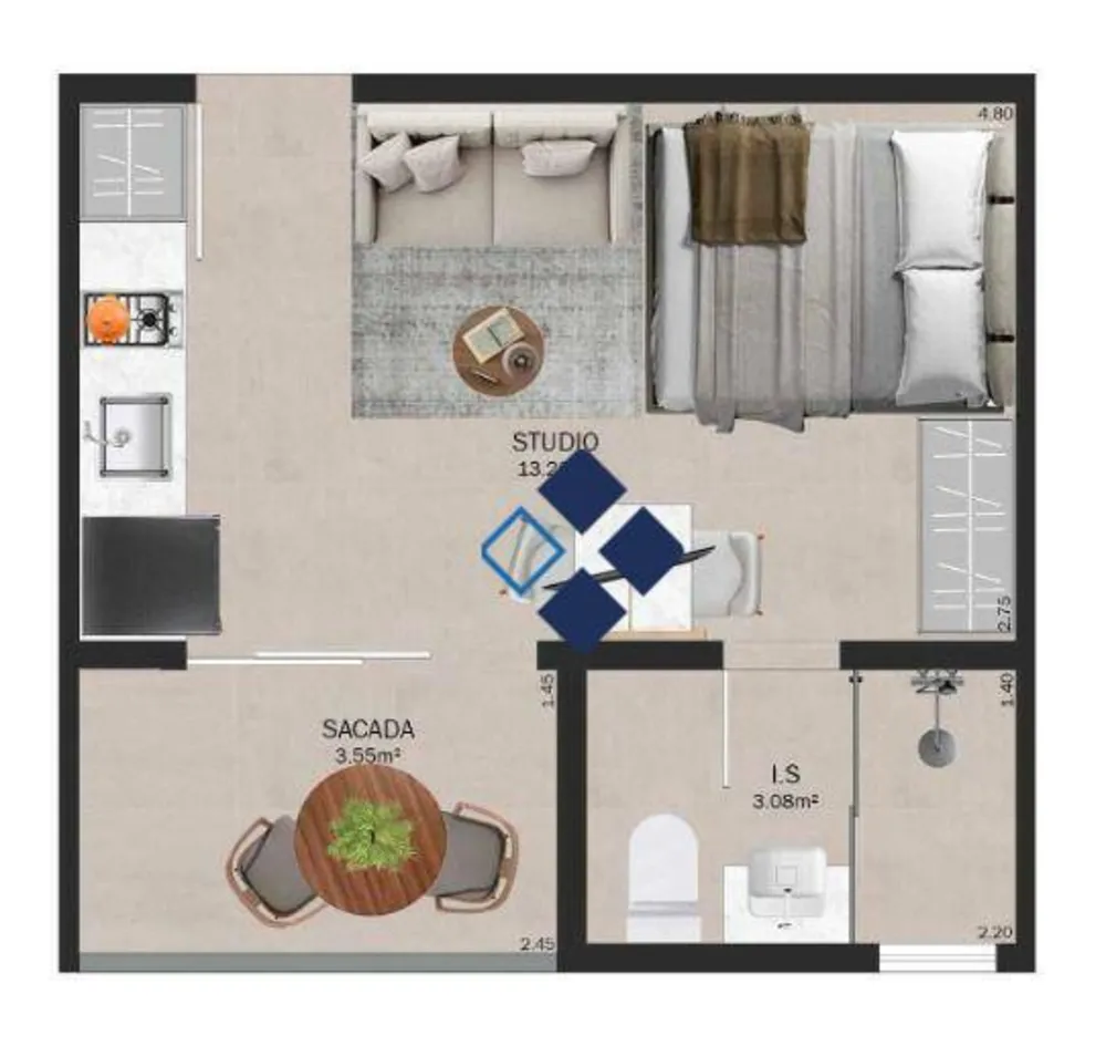 Kitnet-Studio, 22 m² - Foto 4