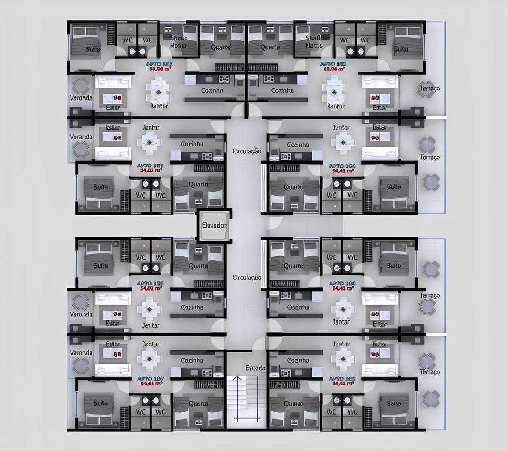 Apartamento à venda com 3 quartos, 64m² - Foto 8