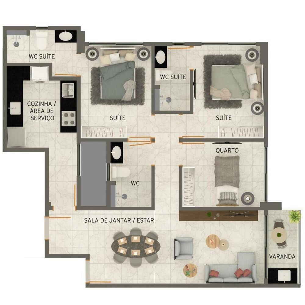Apartamento à venda com 3 quartos, 64m² - Foto 4