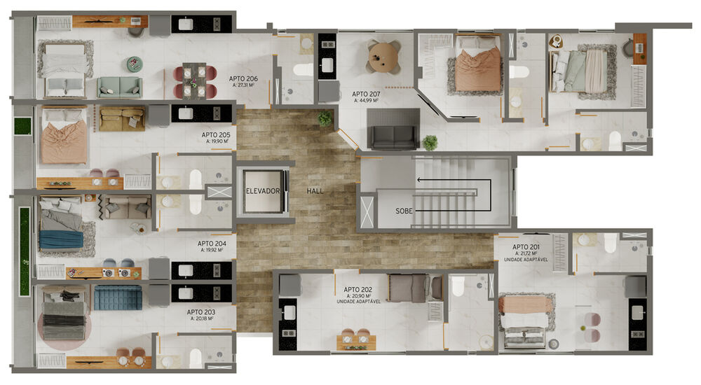 Apartamento à venda com 1 quarto, 27m² - Foto 6