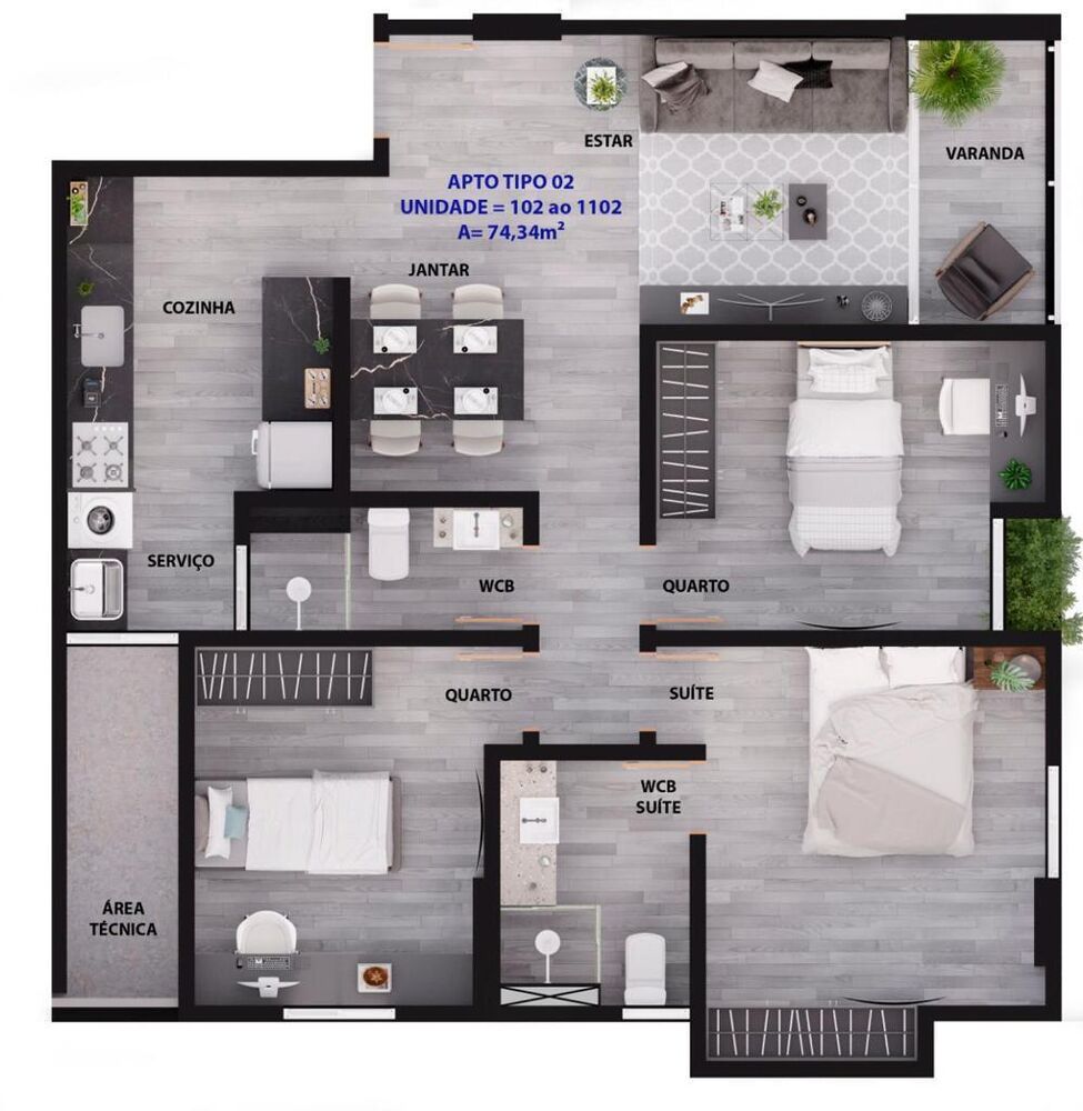 Apartamento à venda com 3 quartos, 75m² - Foto 21