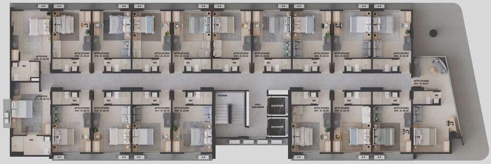 Apartamento à venda com 1 quarto, 17m² - Foto 3