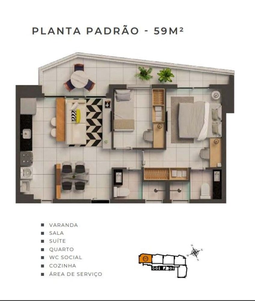Apartamento, 2 quartos, 59 m² - Foto 22