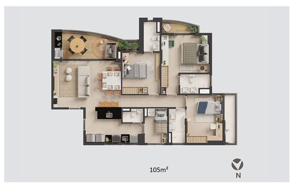 Apartamento, 3 quartos, 105 m² - Foto 3