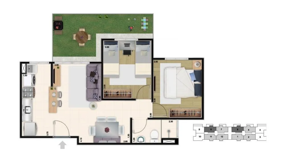 Apartamento, 2 quartos, 40 m² - Foto 2
