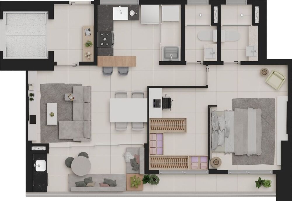 Apartamento à venda com 2 quartos, 69m² - Foto 2