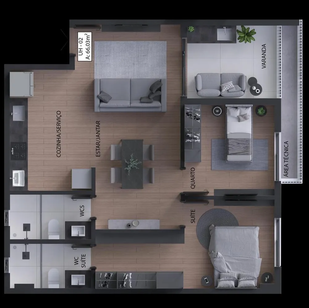 Apartamento, 2 quartos, 56 m² - Foto 9