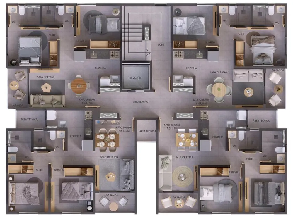 Apartamento, 2 quartos, 52 m² - Foto 4