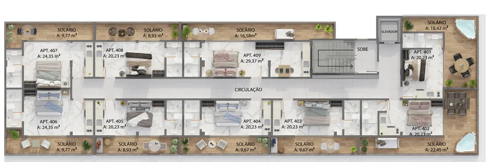 Cobertura, 1 quarto, 29 m² - Foto 16