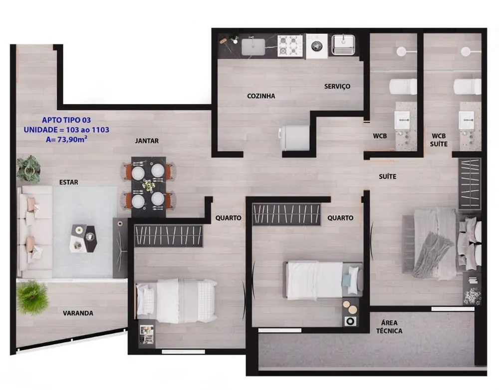 Apartamento, 2 quartos, 57 m² - Foto 15