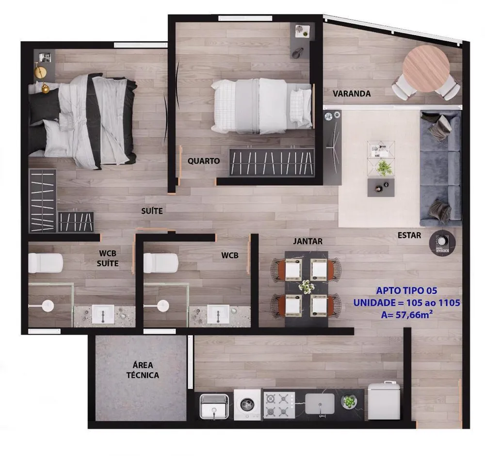 Apartamento, 2 quartos, 57 m² - Foto 14