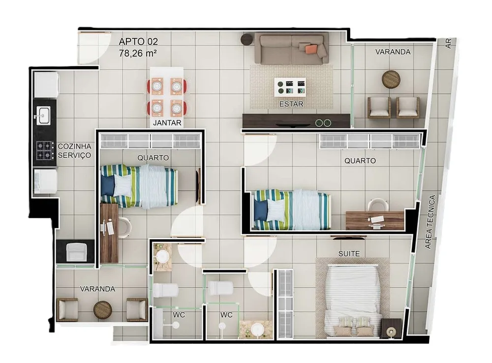 Apartamento, 3 quartos, 78 m² - Foto 16