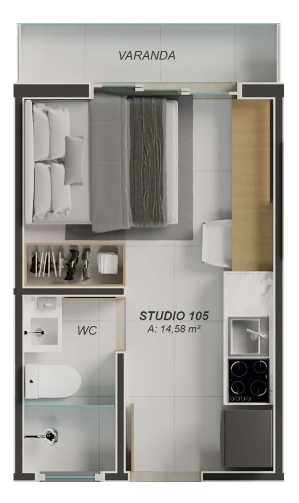 Apartamento, 1 quarto, 16 m² - Foto 6