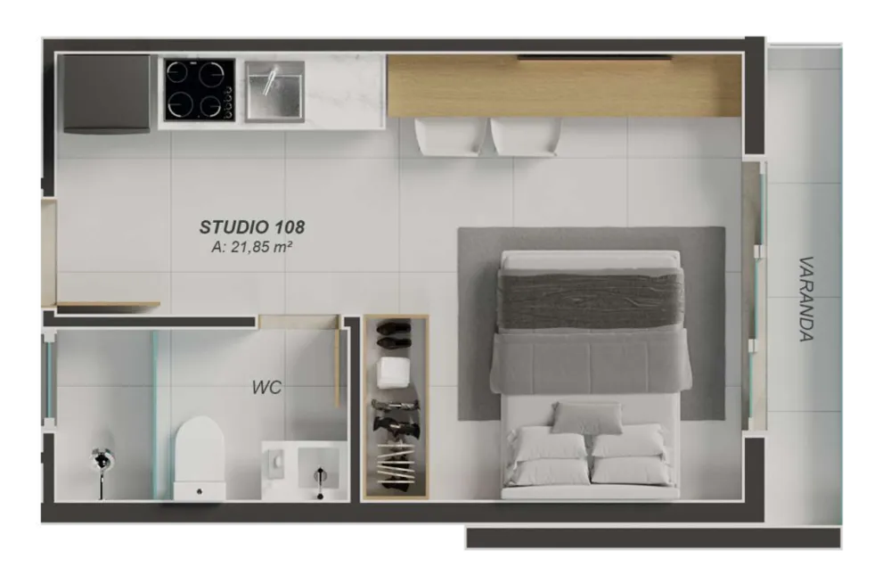 Apartamento, 1 quarto, 16 m² - Foto 11