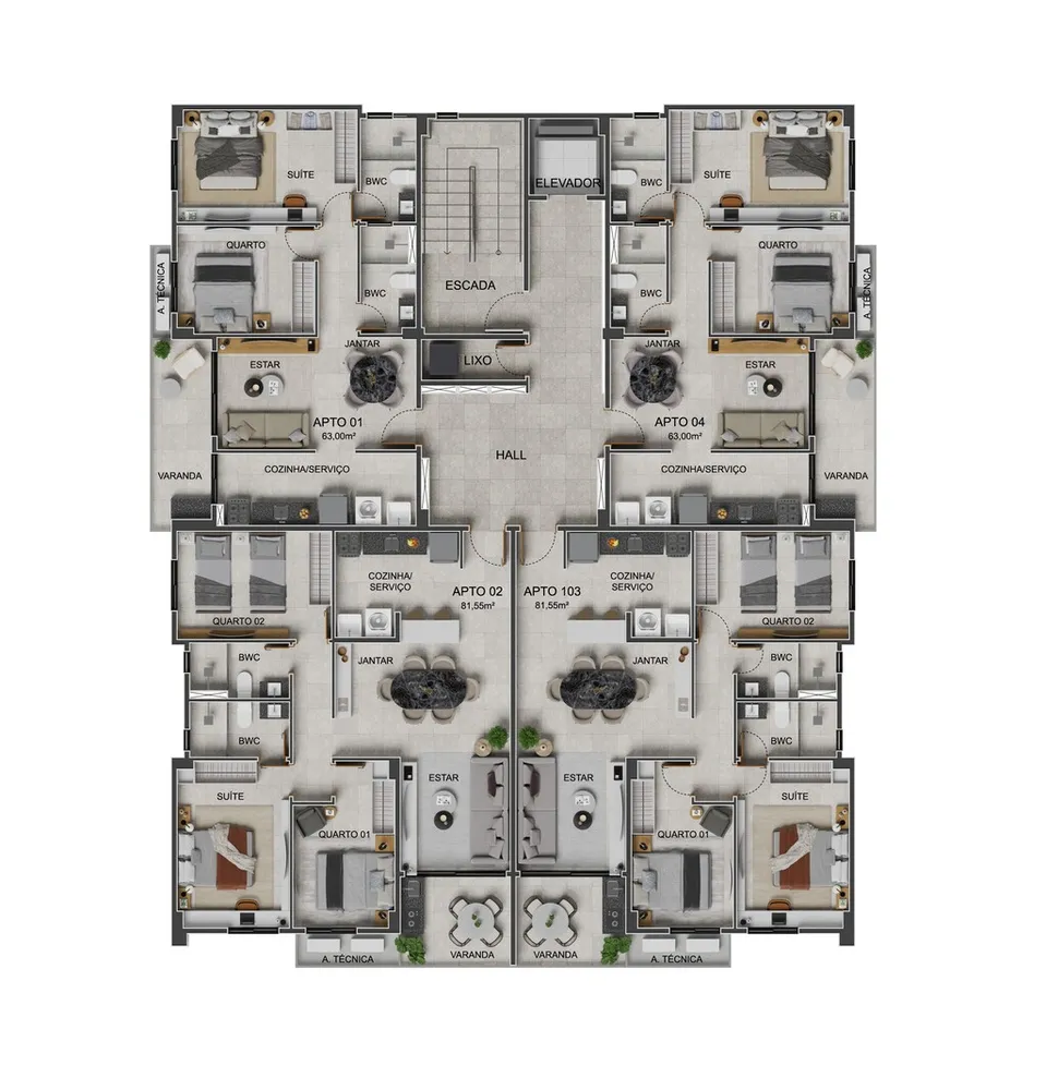 Apartamento, 2 quartos, 63 m² - Foto 5