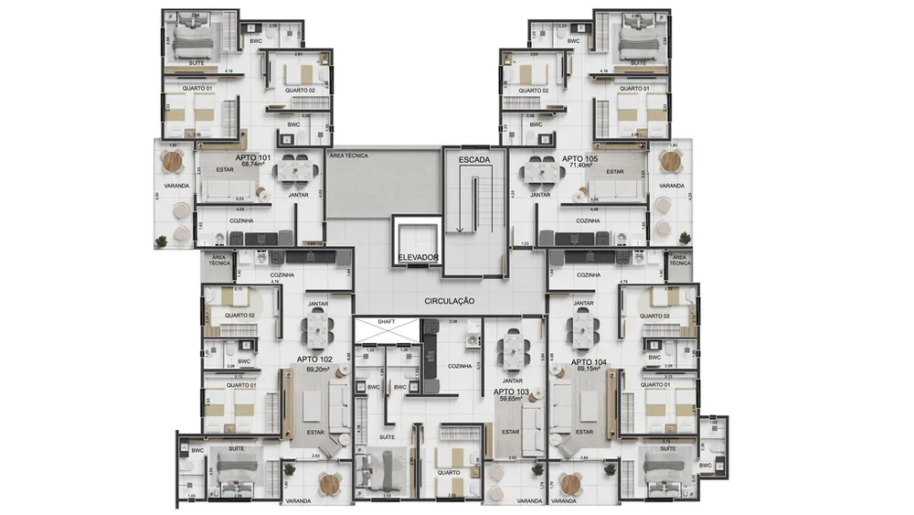 Apartamento, 3 quartos, 68 m² - Foto 4