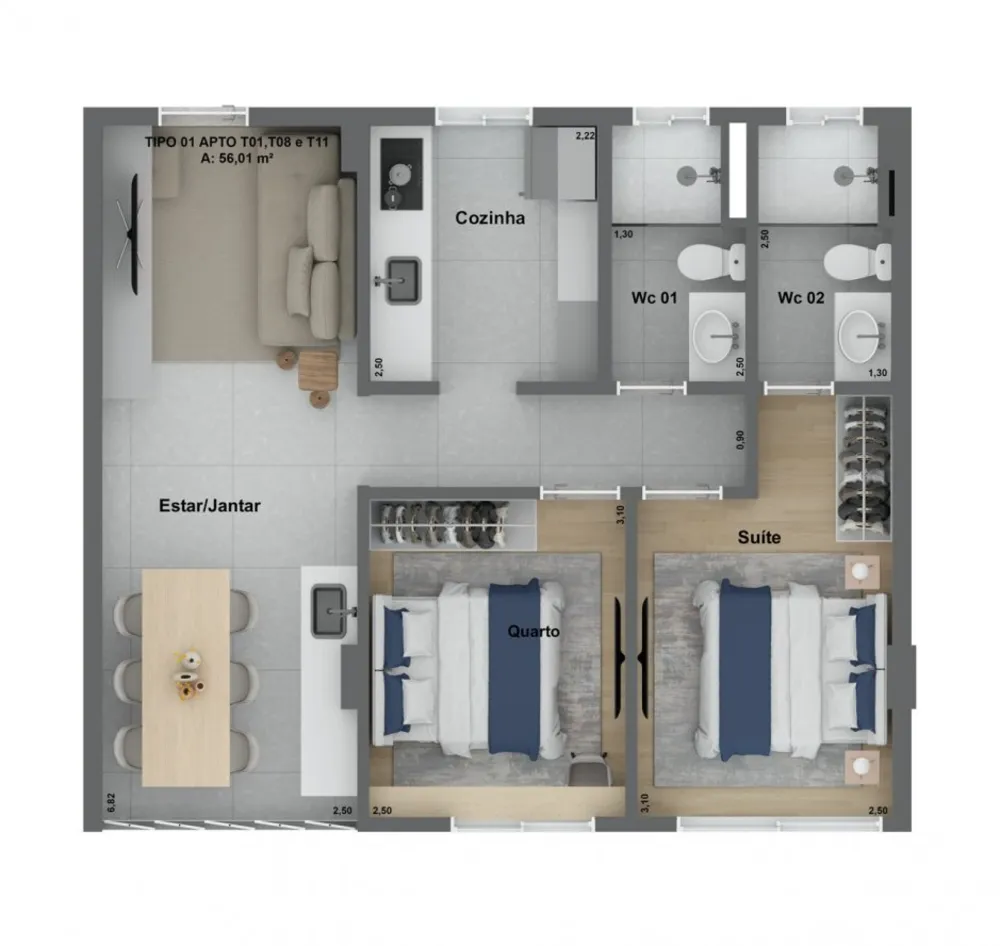 Apartamento, 2 quartos, 58 m² - Foto 17