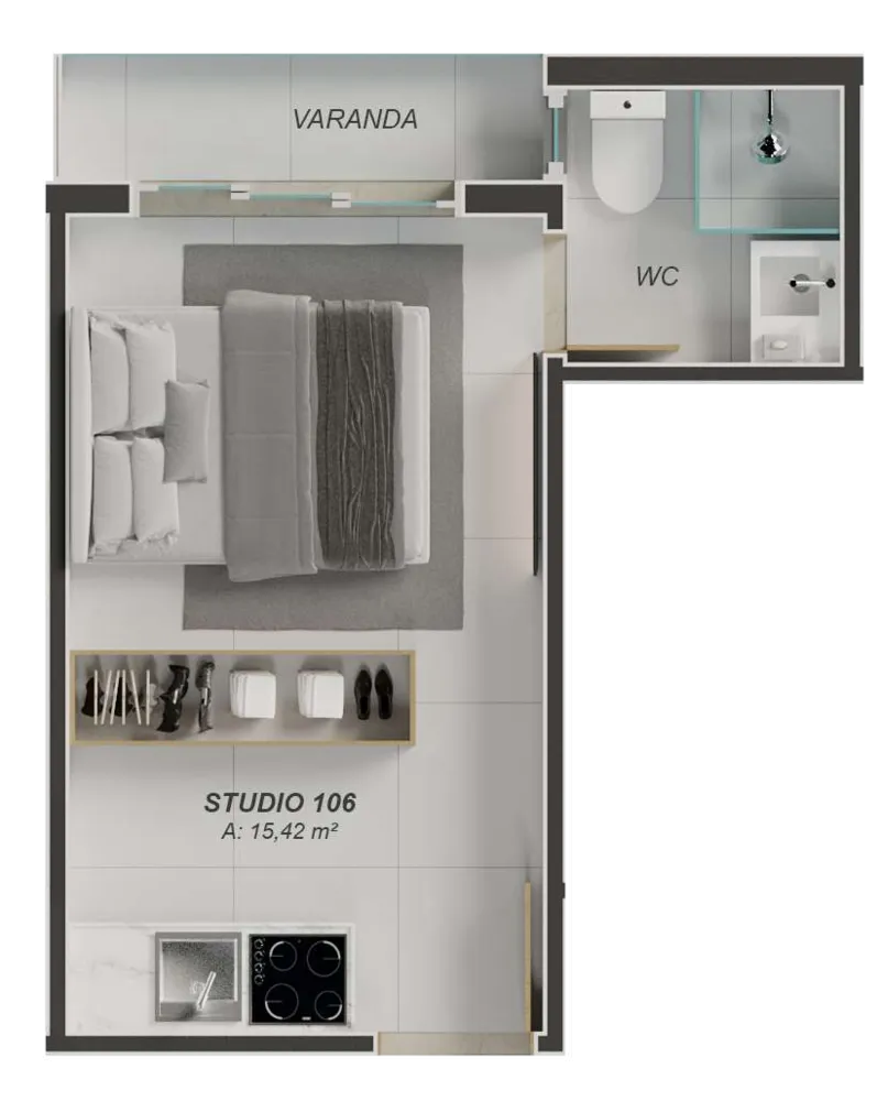 Apartamento, 1 quarto, 36 m² - Foto 9