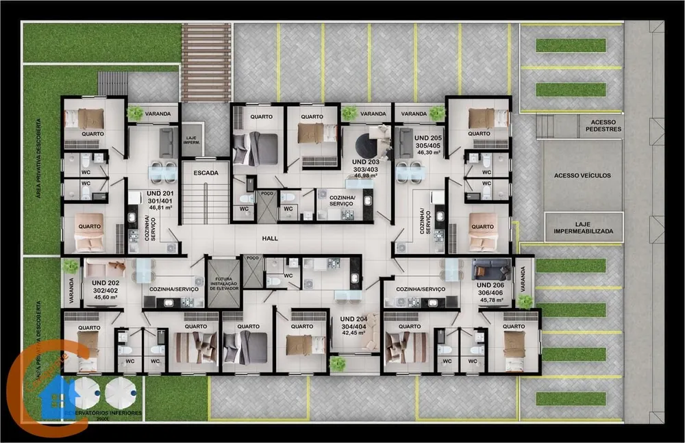 Apartamento, 2 quartos, 45 m² - Foto 1
