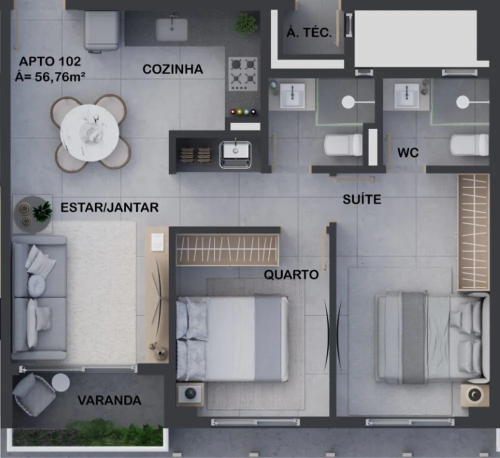Apartamento, 2 quartos, 55 m² - Foto 16
