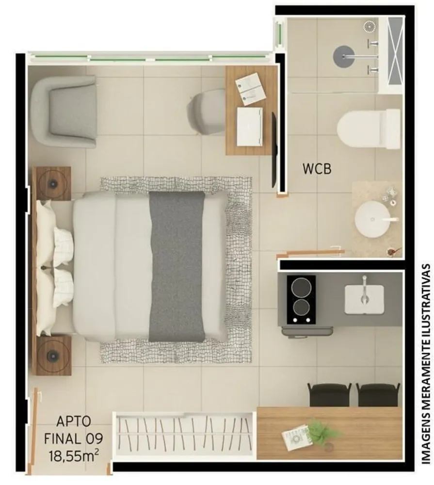 Apartamento, 1 quarto, 21 m² - Foto 10