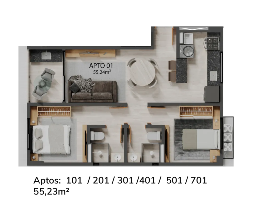 Apartamento, 2 quartos, 72 m² - Foto 4