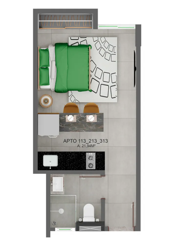 Apartamento, 1 quarto, 22 m² - Foto 12