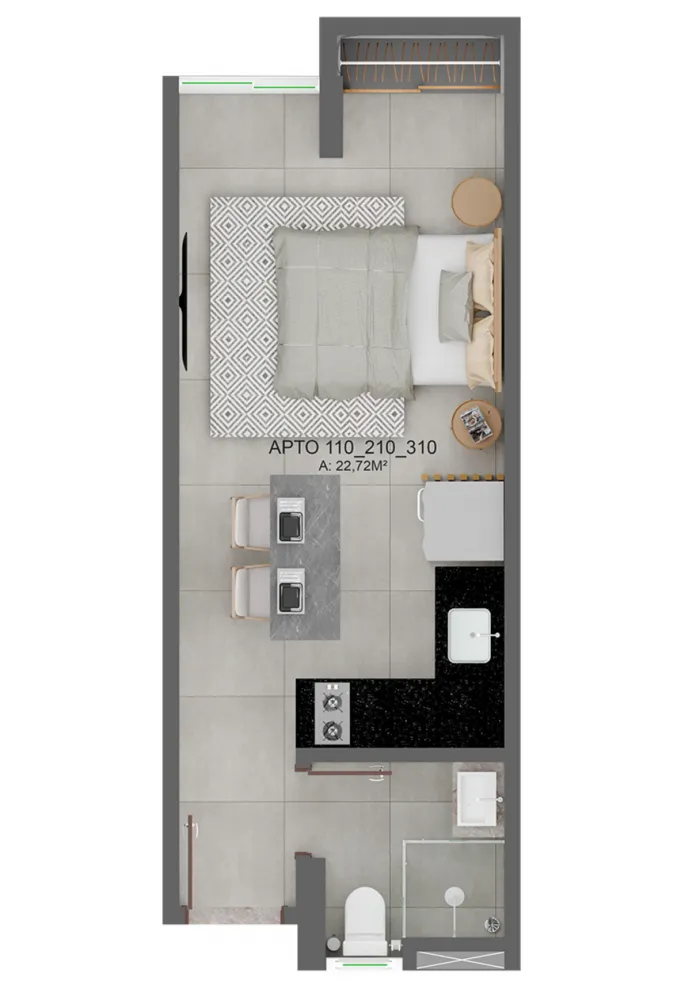 Apartamento, 1 quarto, 22 m² - Foto 7