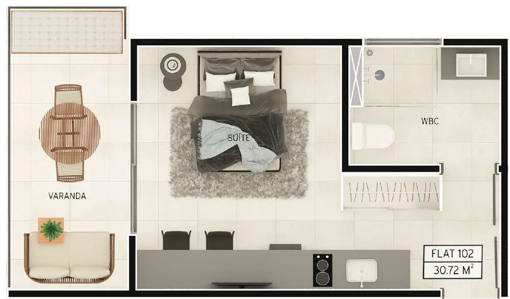 Apartamento, 1 quarto, 32 m² - Foto 1