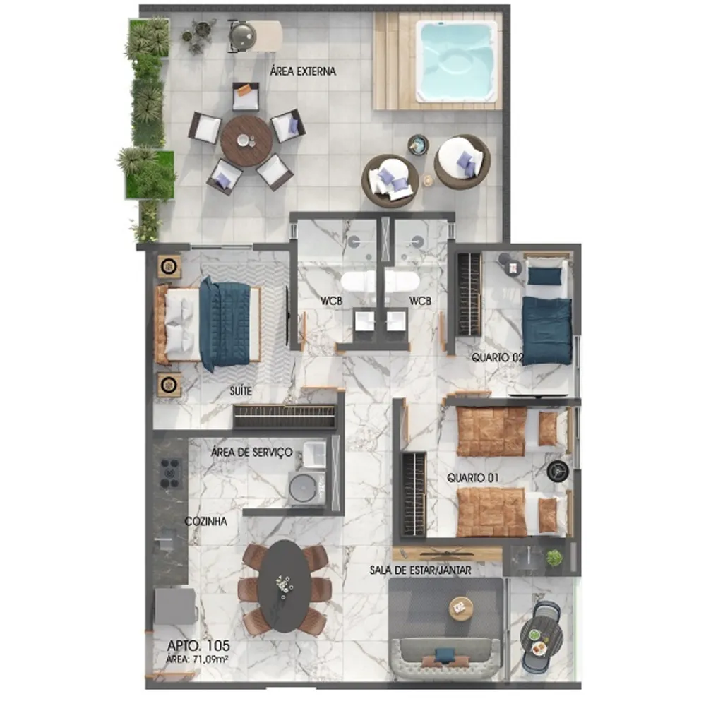 Apartamento, 3 quartos, 71 m² - Foto 4