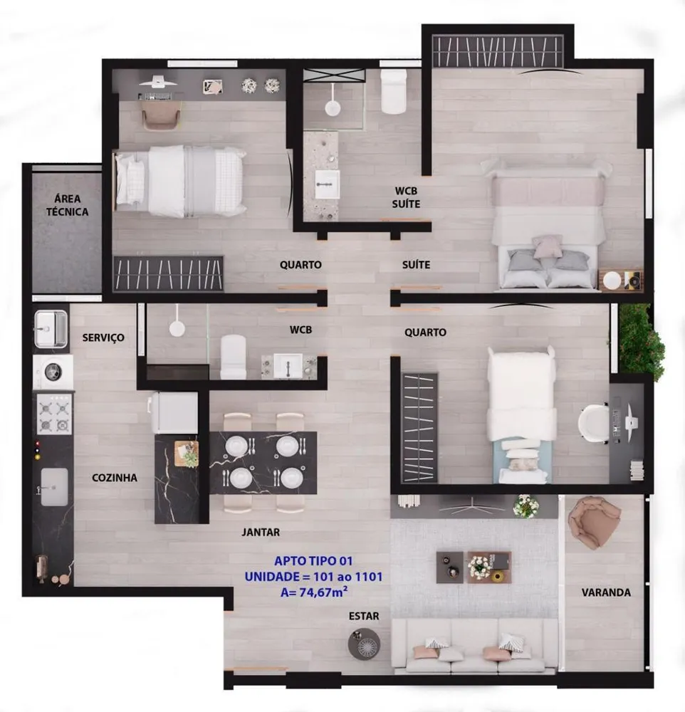 Apartamento, 3 quartos, 75 m² - Foto 16