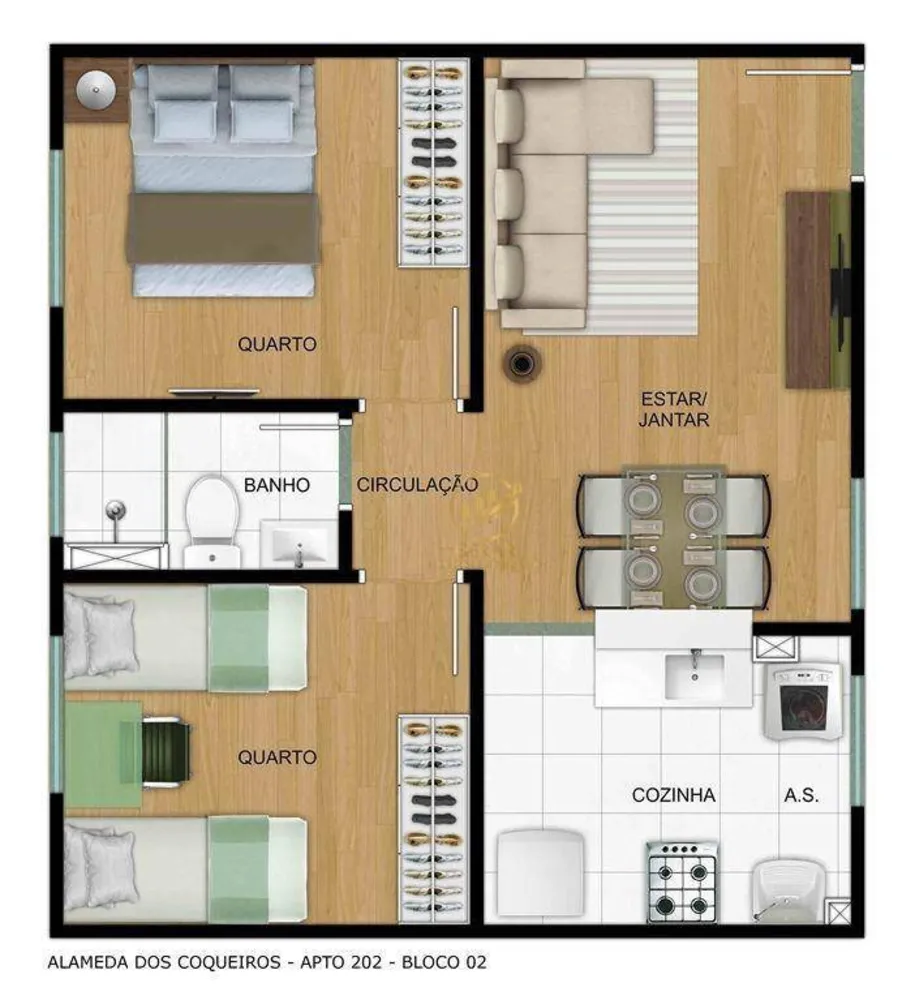 Apartamento, 2 quartos, 42 m² - Foto 2