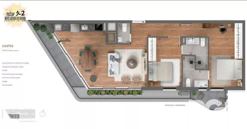 Apartamento, 2 quartos, 84 m² - Foto 7