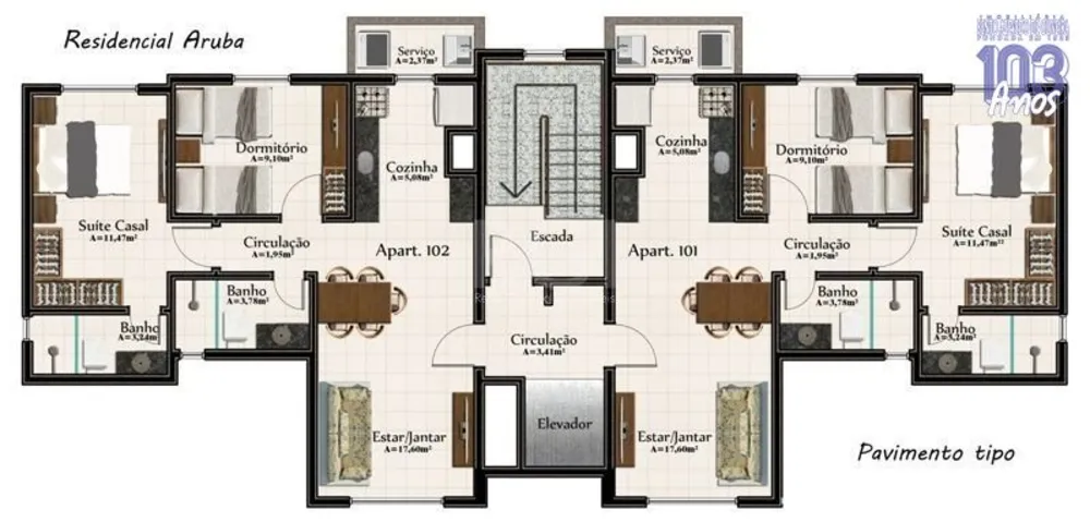 Cobertura, 2 quartos, 131 m² - Foto 3