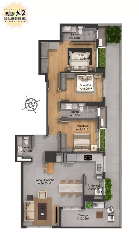 Sala-Conjunto, 49 m² - Foto 2