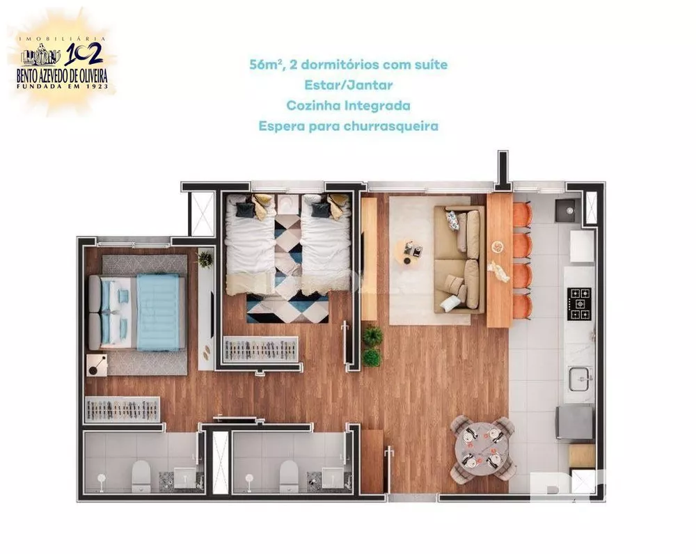 Apartamento, 2 quartos, 56 m² - Foto 5