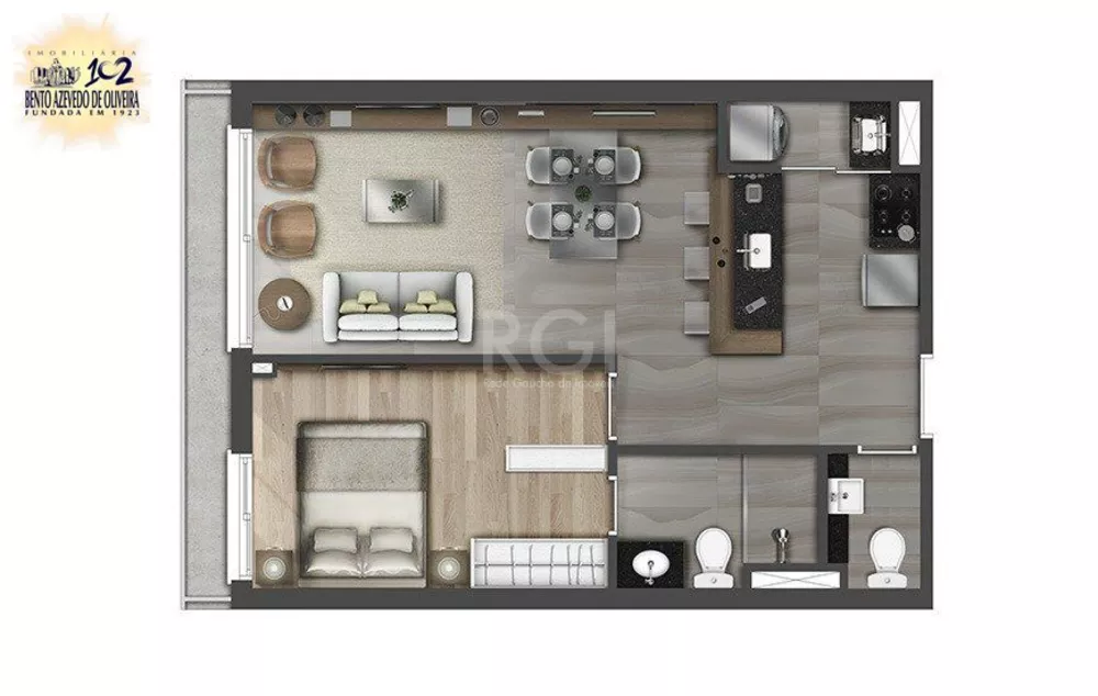 Apartamento, 1 quarto, 53 m² - Foto 1