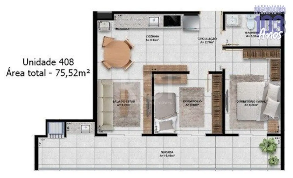 Apartamento, 1 quarto, 44 m² - Foto 2