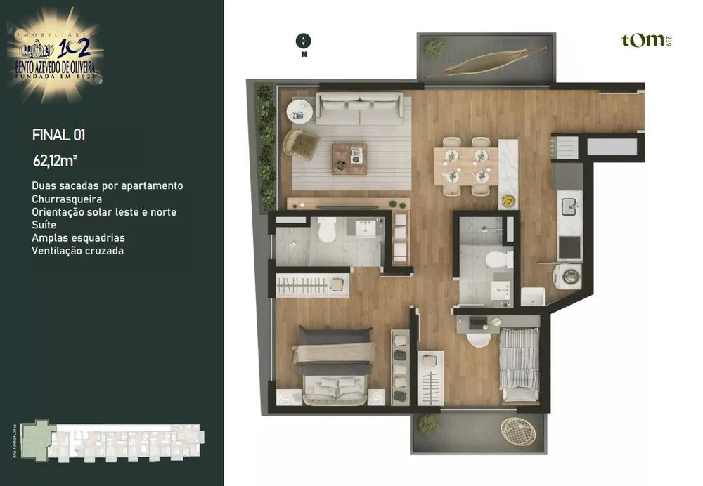Apartamento, 2 quartos, 62 m² - Foto 4