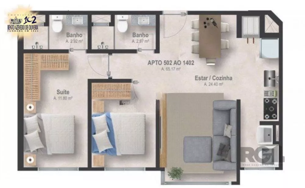 Apartamento, 2 quartos, 80 m² - Foto 2
