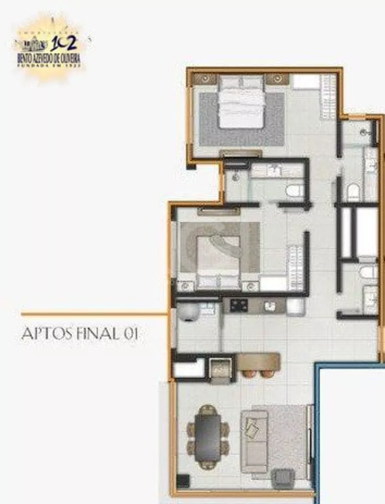 Apartamento, 2 quartos, 97 m² - Foto 1