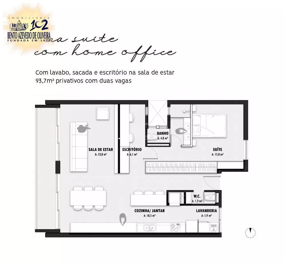Apartamento, 2 quartos, 93 m² - Foto 1